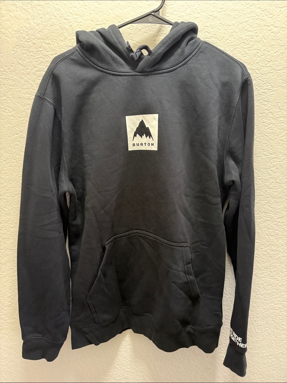 Burton Black Pullover Hoodie with Mountain Logo